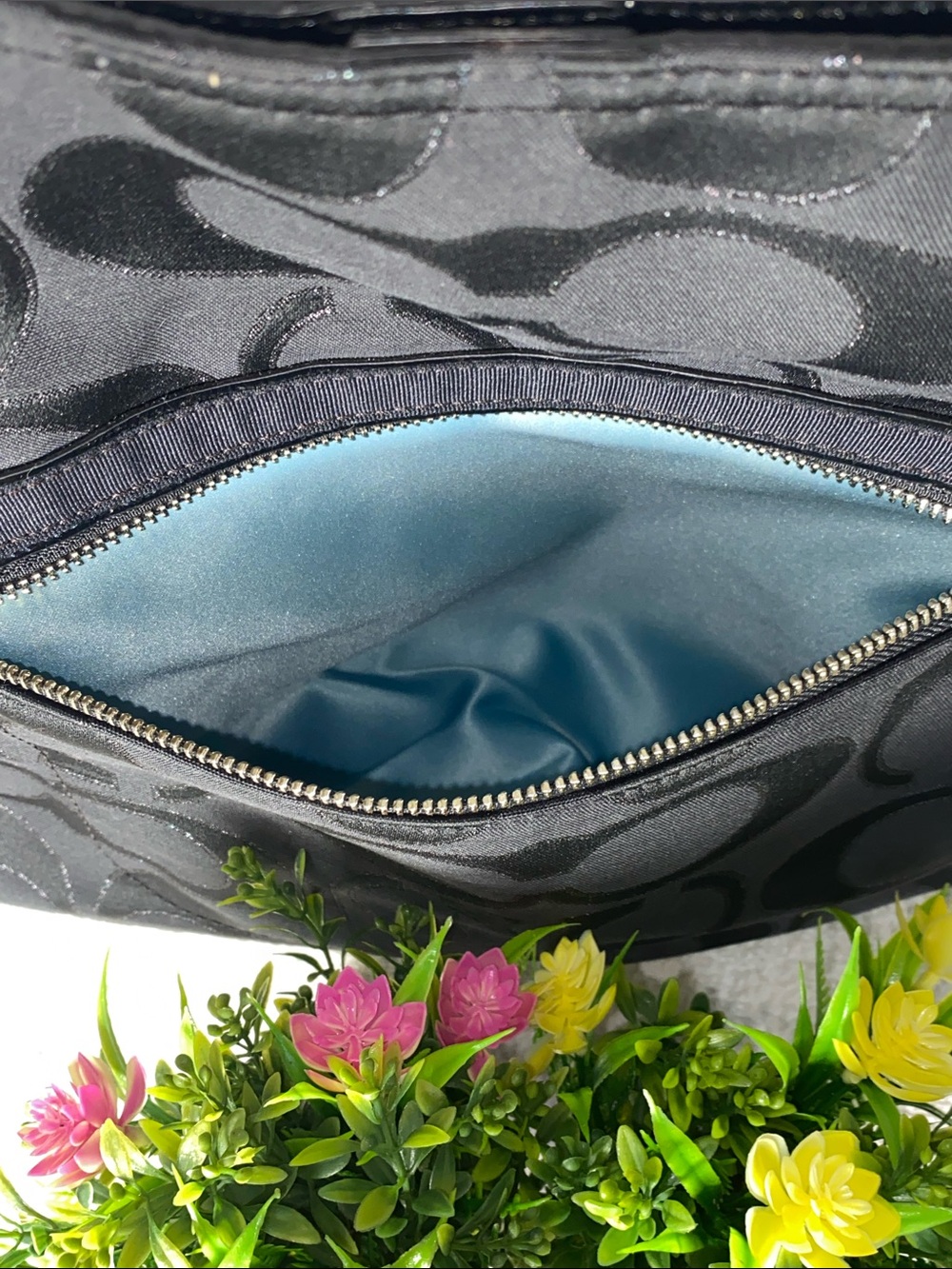GUC Coach Black Signature Jacquard Chain-Handle Shoulder Bag - Picture 5 of 8